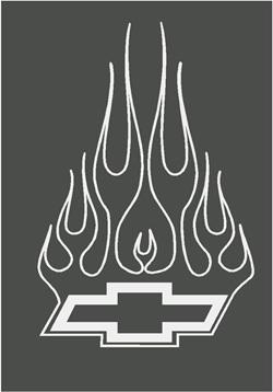 Chevy bowtie chevrolet flames decal sticker