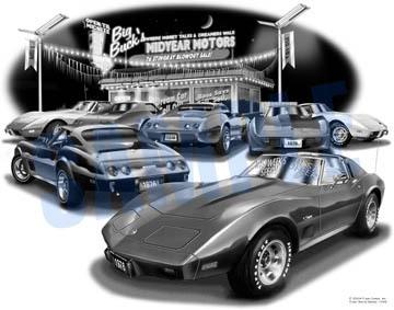 Corvette 1976  muscle car art auto print   ** free usa shipping **