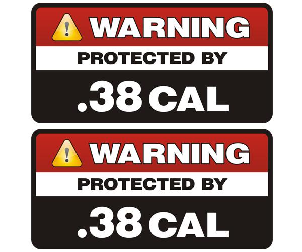 .38 cal protected by decal set 3"x1.5" molon labe 38 handgun ammo sticker zu1