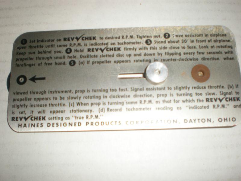 Rev Chek McCauley Aviation Met-L-Prop Tachometer , US $14.99, image 2