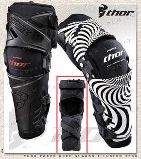 Thor force mx atv knee guards black l/xl