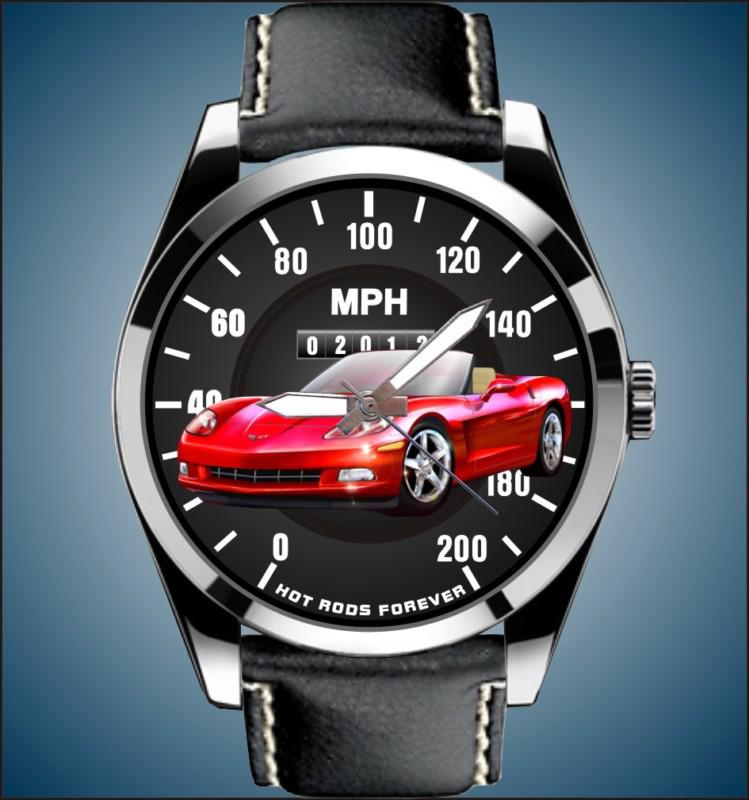 Atomic orange vette 2009 2010 2011 2012 convertible speedometer leather watch
