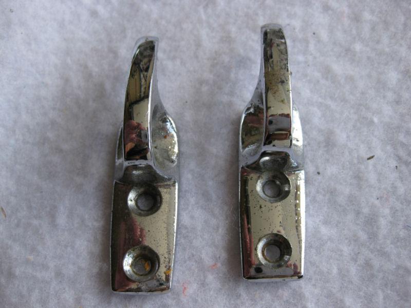 Mercedes benz ponton pair of interior chrome clothing hook 180/190/219