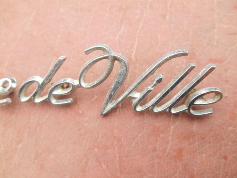 Vintage Cadillac COUPLE DE VILLE DEVILLE Chrome SCript Emblem LOT Driver Qualit, US $9.99, image 3