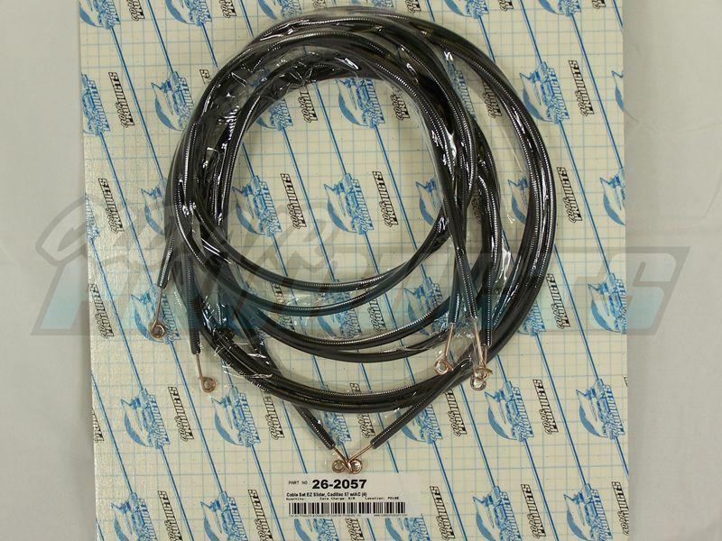 Ez slider cable set, cable set, cadillac 1957-58 w/ ac .(4pcs) [26-2057]