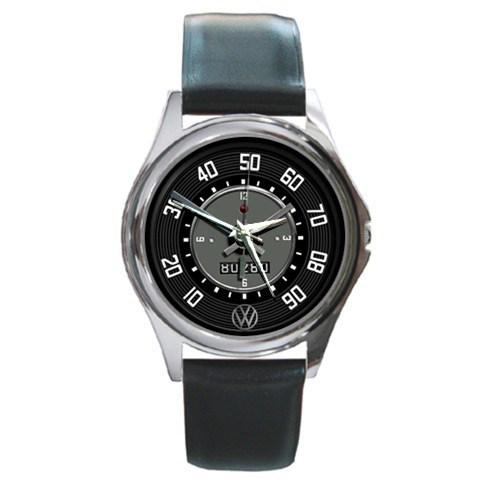 Hot customize volkswagen vw classic speedometer sport leather watch