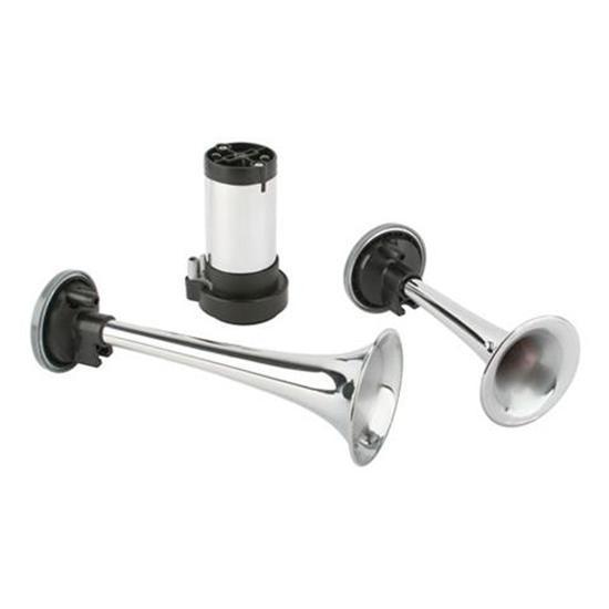 New wolo chrome dual tone trumpet air horns, t-bucket
