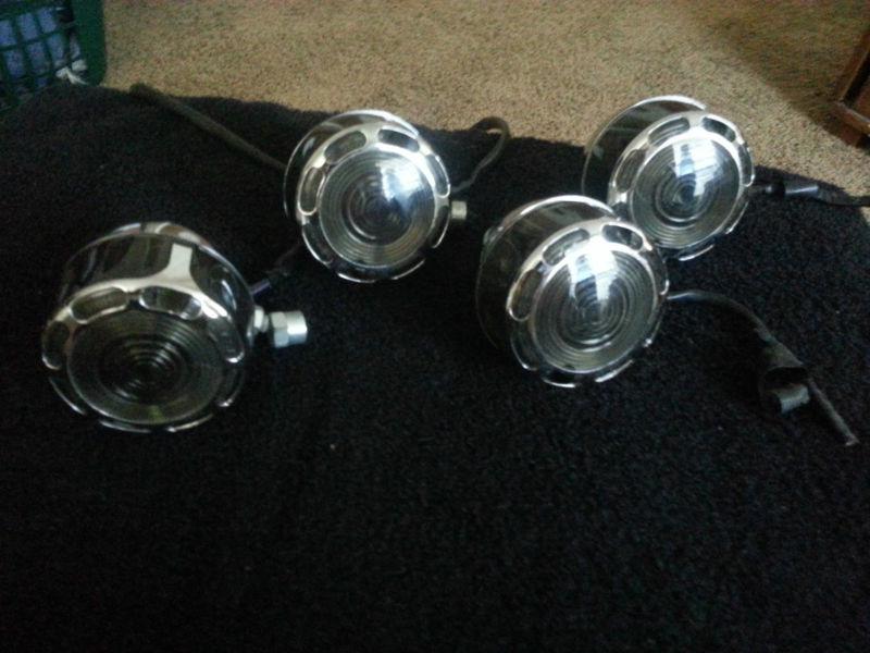 Custom chrome harley davidson turn signals w/ smoked lens & chrome trim ring 