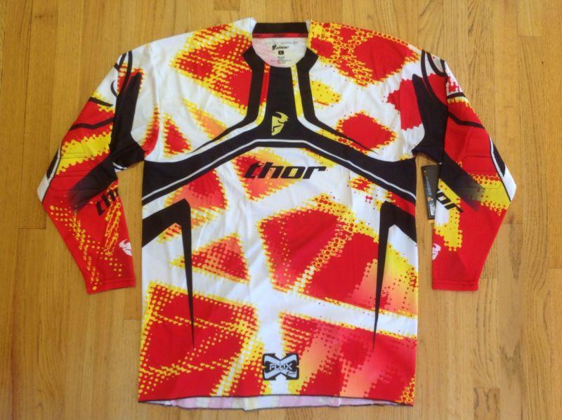 Fly racing  pants/thor  mx flux fiber red jersey sz 32 or  34 / l,mx/motocross 