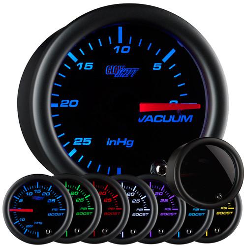 52mm tinted vacuum vac gauge meter w. 7 color display