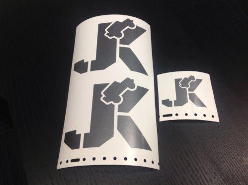 Jeep wrangler 2 door jk decals dark silver metallic