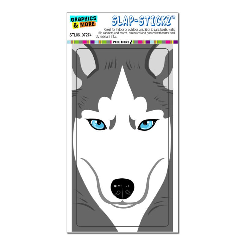 Siberian husky dog pet full face - slap-stickz™ car window locker bumper sticker