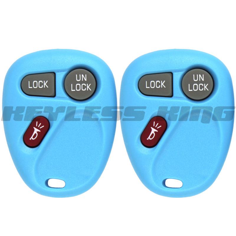 2 new light blue replacement keyless entry remote key fob clicker for 15042968