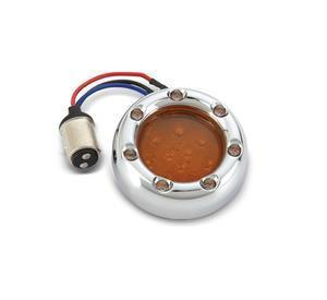 Arlen ness red lens fire ring led kit-chrome ring, amber filament