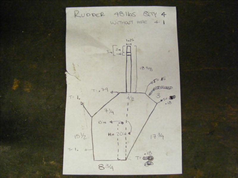 Buy NEW Bronze Boat Rudder 20" Tall Shaft 18 5/8" x 1 3/8 Yacht Cruiser