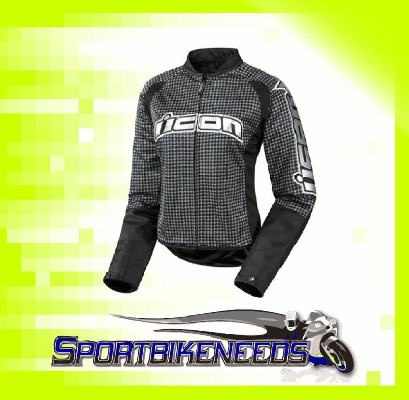 Icon hooligan 2 glam women's jacket black large lg l