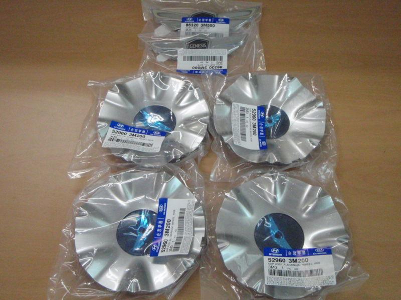 Hood trunk emblem 18"center wheel cap 10 2011 2012 hyundai genesis sedan v8 5.0