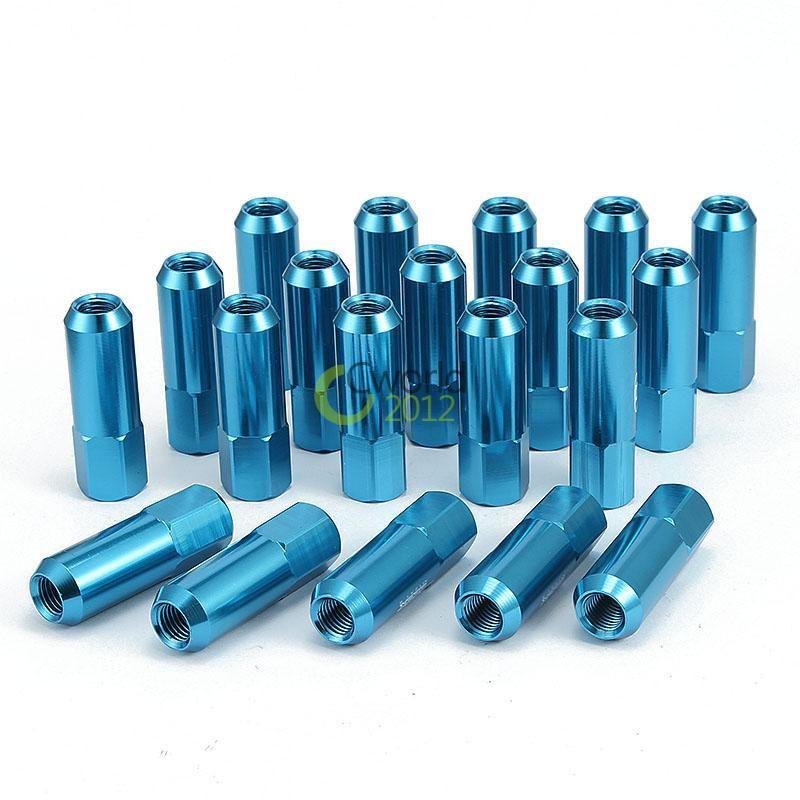 20x m12x1.5 60mm blue aluminum extended tuner wheel lug nut lugs for wheel rims