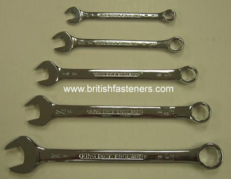 Abingdon king dick whitworth combination wrench set 5 pc bsw british tool