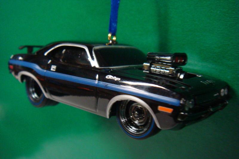 1970 '70 dodge challenger black christmas tree ornament