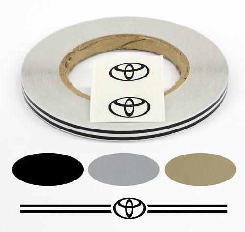 Automotive slim accent pinstripe stripe kit with make emblems