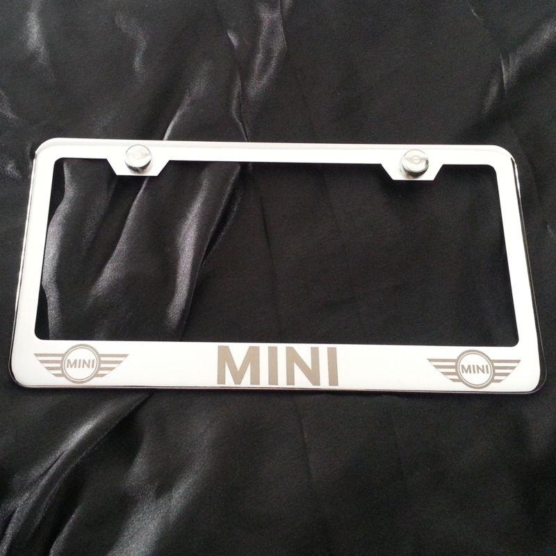 Find MINI Cooper Chrome Stainless Steel License Plate Frame + Screws