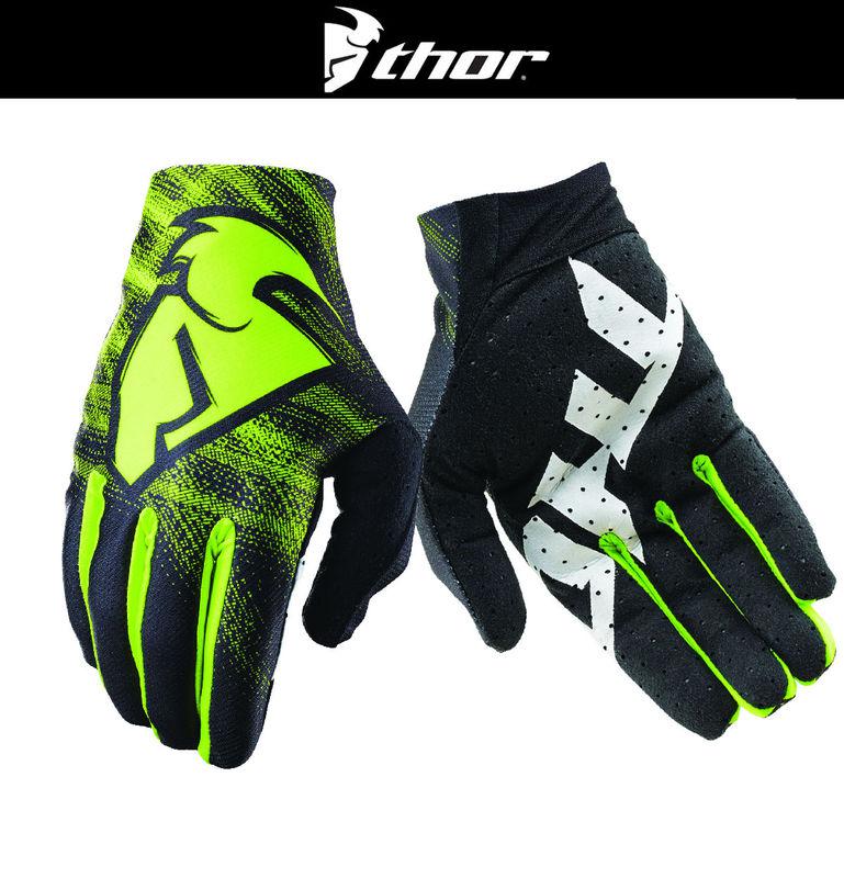 Thor void tread black green dirt bike gloves motocross mx atv 2014