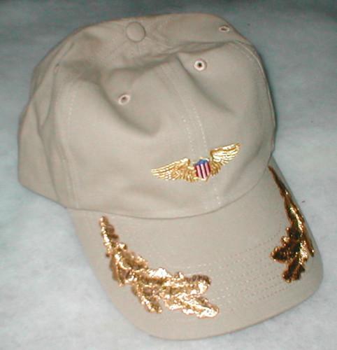 Ultimate pilots hat aviation gold wings gold accents khaki low profile style