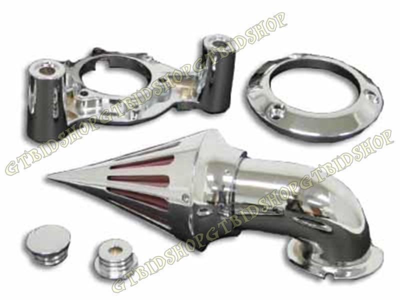 Spike air cleaner intake filter for dyna touring models 08 09 10 11 12 chrome 7d