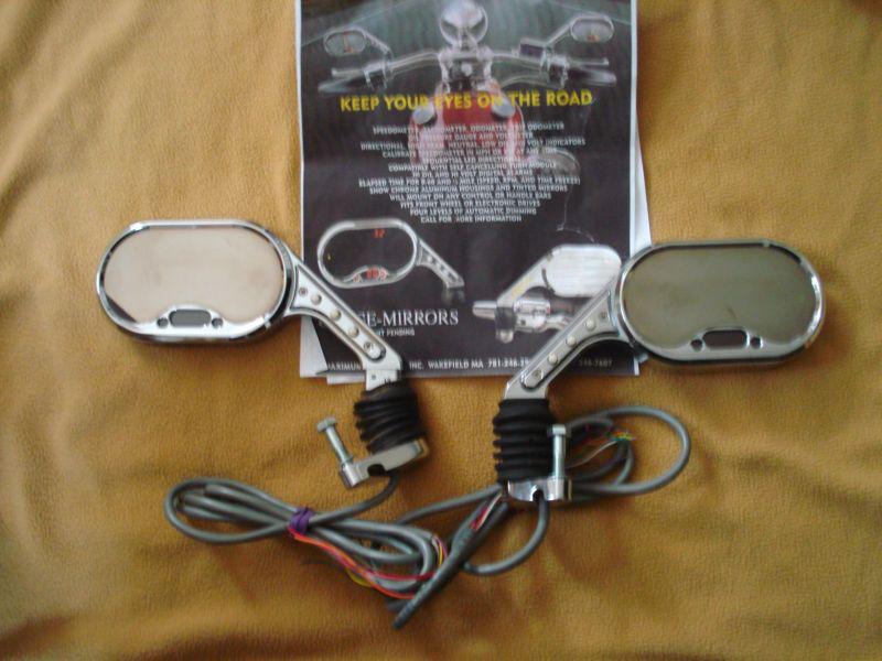 Maximum digital mirrors with gauges (badlands) harley