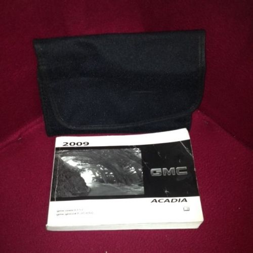 2009 gmc acadia oem owners manual set with warranty guide, quick start and case