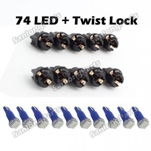 10x 74 2721 t5 blue light led bulb instrument panel dash plug sockets