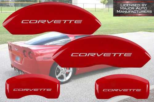 2001-2004 chevy corvette z06 c5 front rear mgp brake caliper cover no bolts red