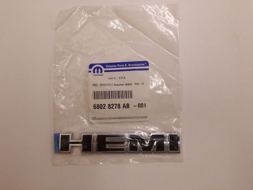 New oem dodge &#034;hemi&#034; hood badge emblem 68028278ab