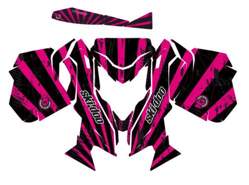 Ng racing ski-doo rev xm summit snowmobile sled graphic kit wrap pink 13 - 2015