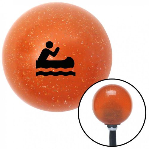 Black guy paddling canoe orange metal flake shift knob with 16mm x 1.5