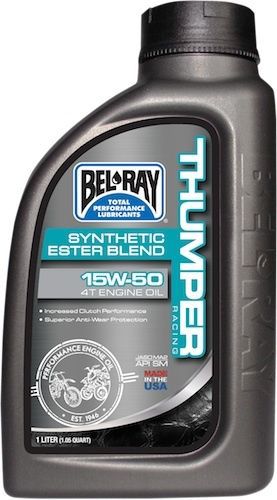 Bel-ray 1 liter thumper racing synthetic ester blend 4t engine oil 15w-50
