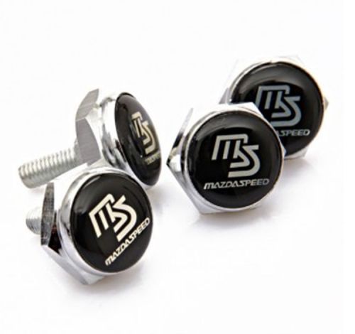 4 pcs separate chrome license plate frame bolt screws for mazda  ms speed