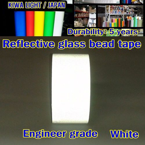Size:2&#034;x10ft/white reflective vinyl/sheet/film/kiwa/japan/tape/adhesive/truck
