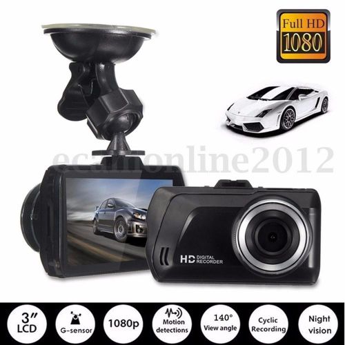 Hd 1080p 3&#034; car lcd dash cam vehicle g-sensors video recorder dvr camera hdmi