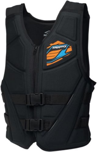 Slippery switch molded mens street motorcycle black/blue vest-black/blue-md