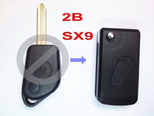 Folding remote key shell 2 button for citroen saxo xsara picasso berlingo