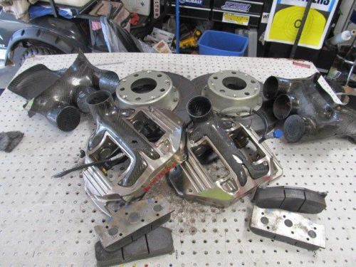 NASCAR BREMBO 6 PISTON FRONT CALIPERS WITH PADS MOUNTS CF DUCTS ROTORS HATS, US $4,250.00, image 1