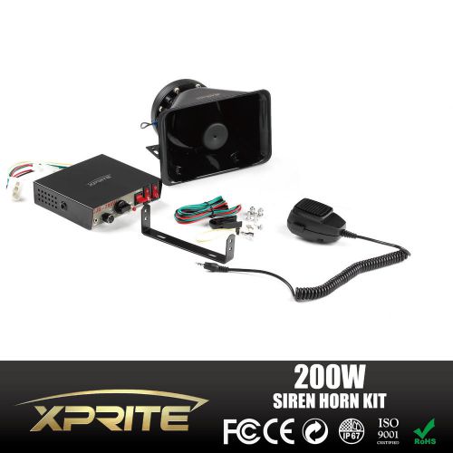 Xprite g1 200w 12v loud speaker pa horn siren system mic kit police fire truck
