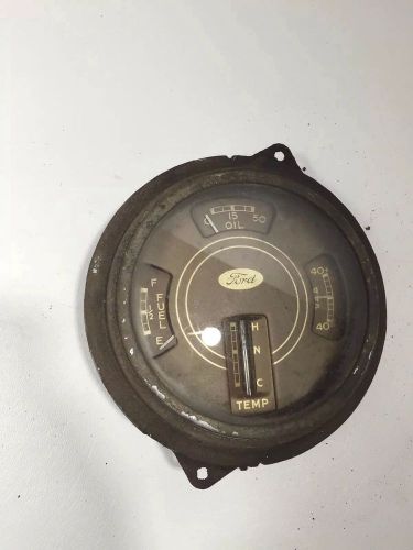 1937 - 1939 ford instrument gauge cluster - amps - fuel - oil and temperature