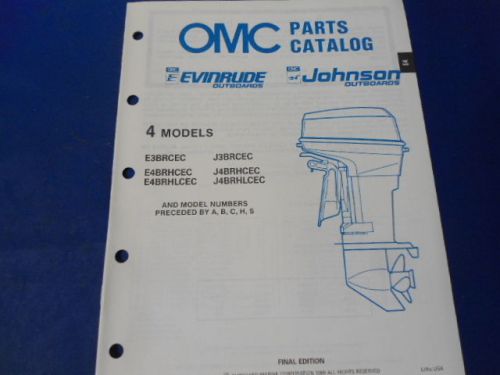 1989 omc evinrude/johnson parts catalog, 4 models