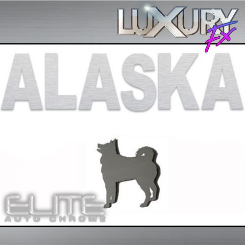 Stainless steel alaska &amp; husky emblem - luxfx2678