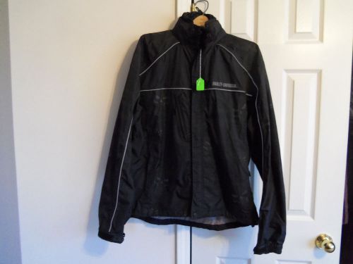 Harley-davidson men's black rain jacket - size m (medium) with stuff sack
