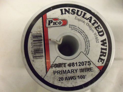 White primary wire, insulated. 20 awg. 100 feet.