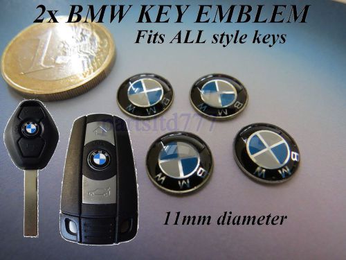 2x bmw remote key emblem fob logo badge 11mm sticker 1 3 5 6 7 z4 m3 m5 x5 x6
